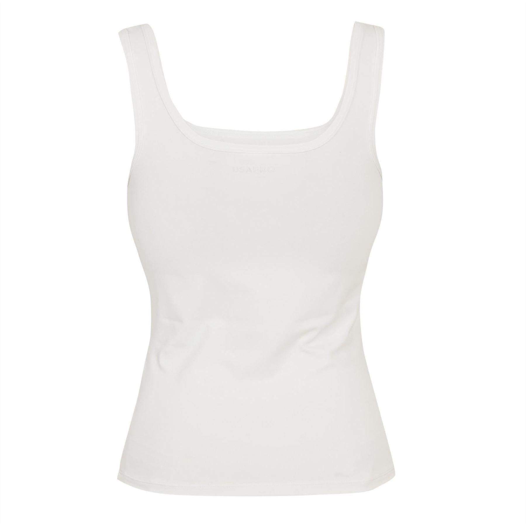 White - Back - USA Womens-Ladies Pro Essential Vest Top