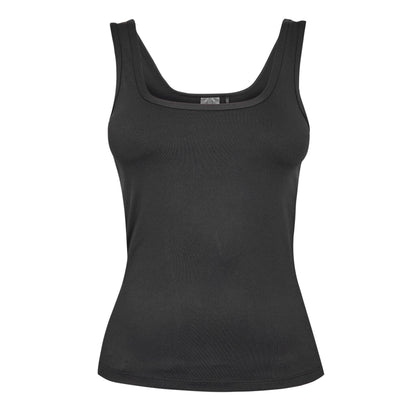 Black - Front - USA Womens-Ladies Pro Essential Vest Top