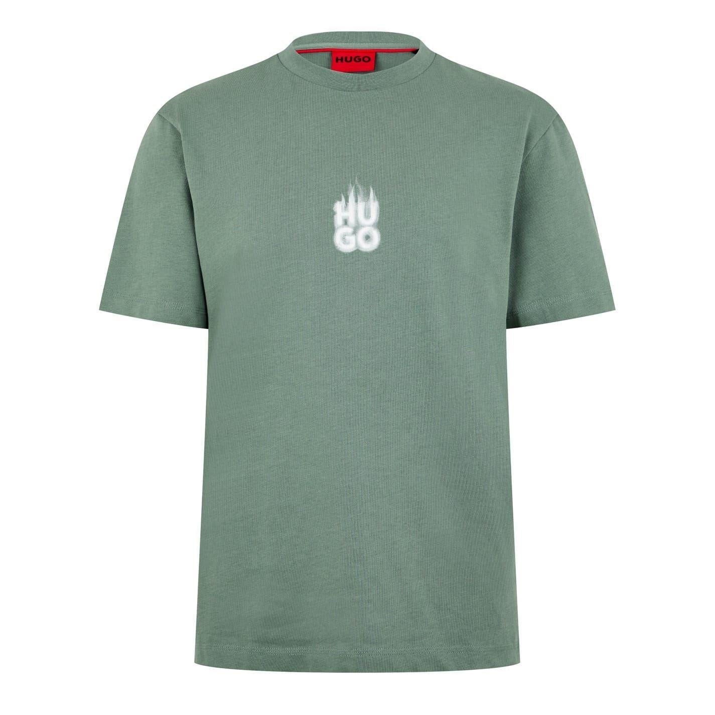 Green - Front - Hugo Mens Flame Logo T-Shirt