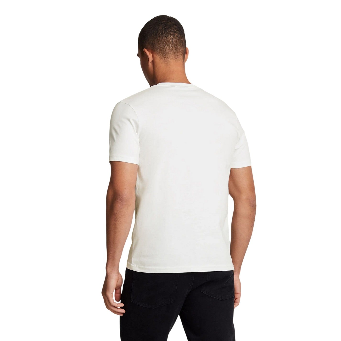 White - Back - Lyle & Scott Mens Cotton Crew Neck Oversized T-Shirt