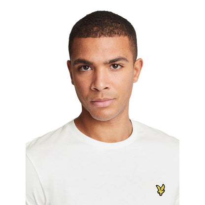 White - Side - Lyle & Scott Mens Cotton Crew Neck Oversized T-Shirt