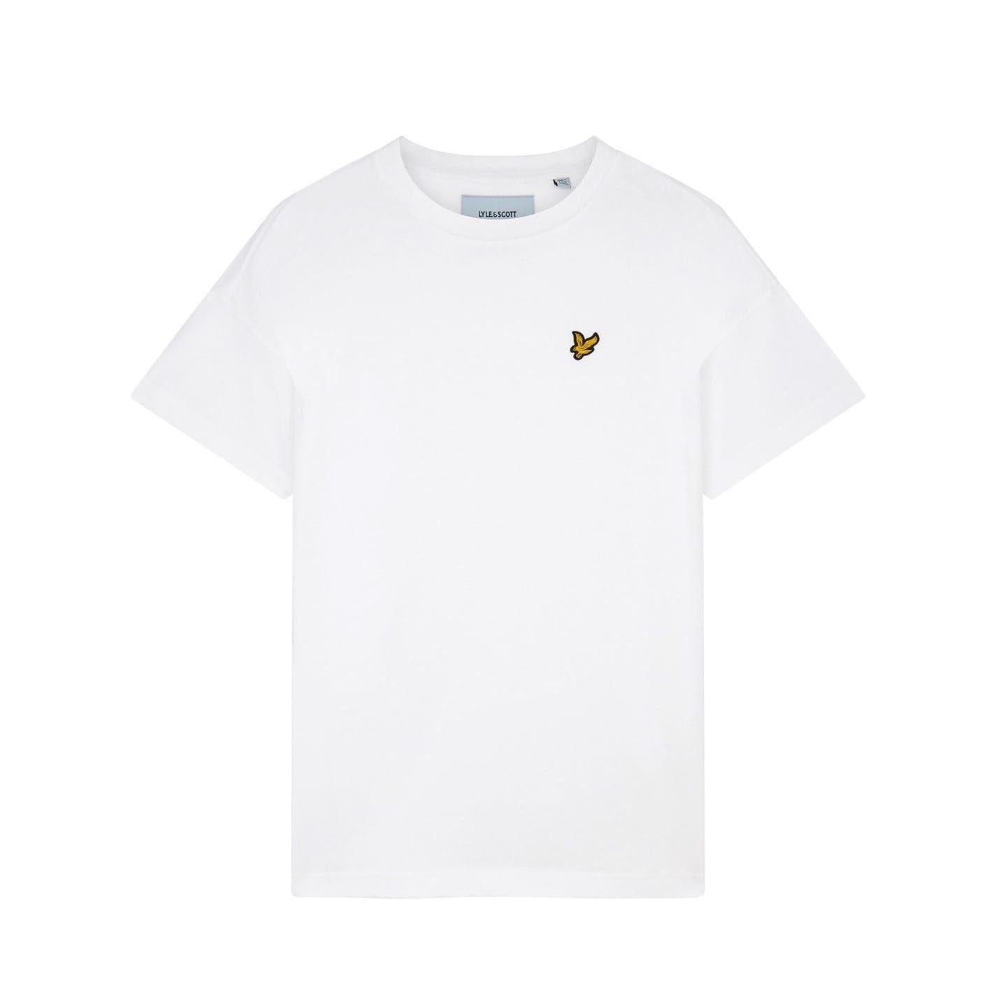 White - Front - Lyle & Scott Mens Cotton Crew Neck Oversized T-Shirt