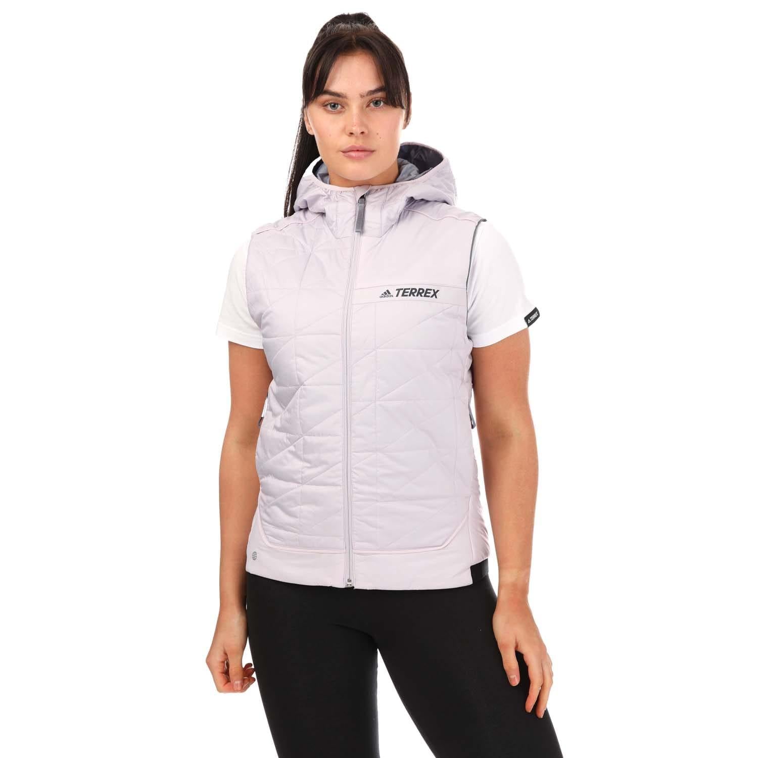 Lilac - Front - Adidas Womens-Ladies Terrex Insulated Hybrid Body Warmer