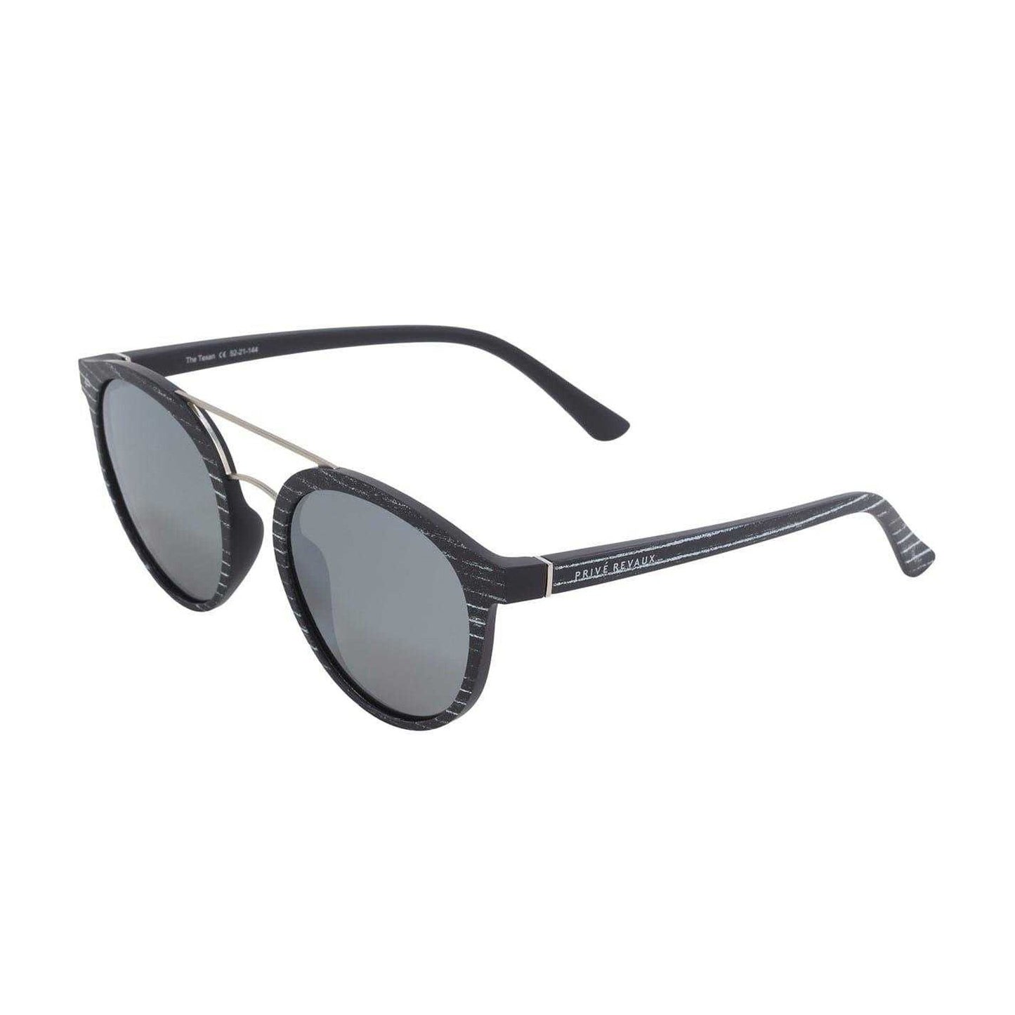 Black Marble - Front - Prive Revaux Mens The Texan Round Sunglasses