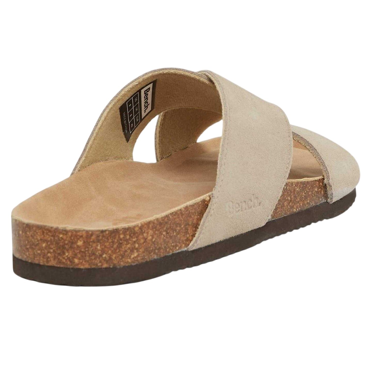 Taupe - Back - Bench Unisex Adult Peel Open Suede Slides