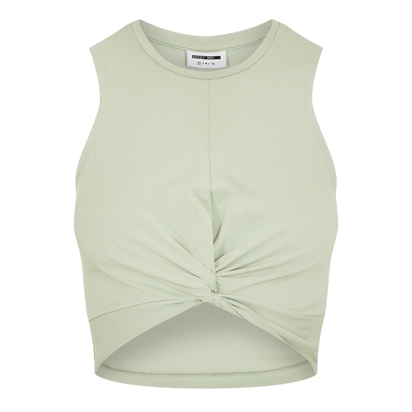 Aqua Grey - Front - Noisy May Womens-Ladies Knotted Sleeveless Crop Top
