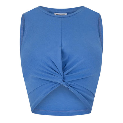 Dutch Blue - Front - Noisy May Womens-Ladies Knotted Sleeveless Crop Top