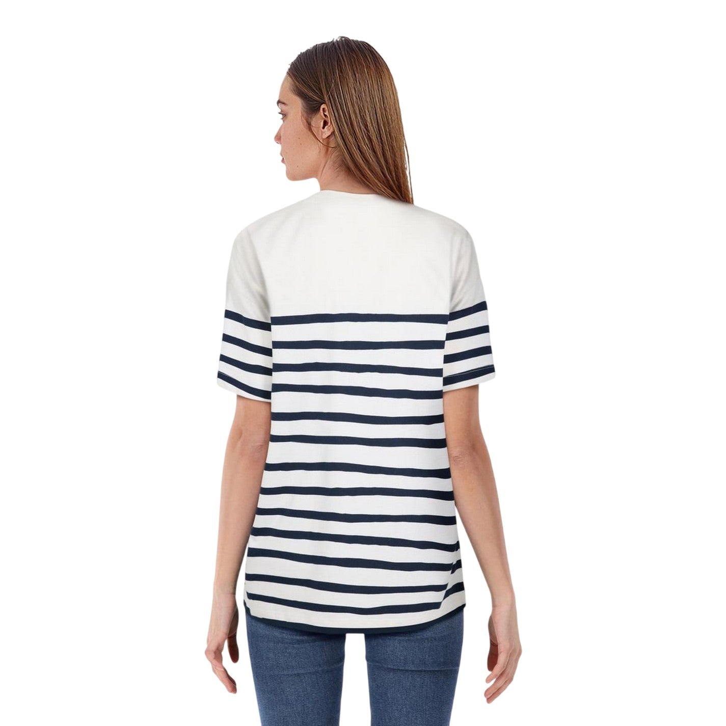 White - Lifestyle - Lyle & Scott Womens-Ladies Breton Cotton T-Shirt