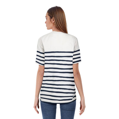 White - Lifestyle - Lyle & Scott Womens-Ladies Breton Cotton T-Shirt