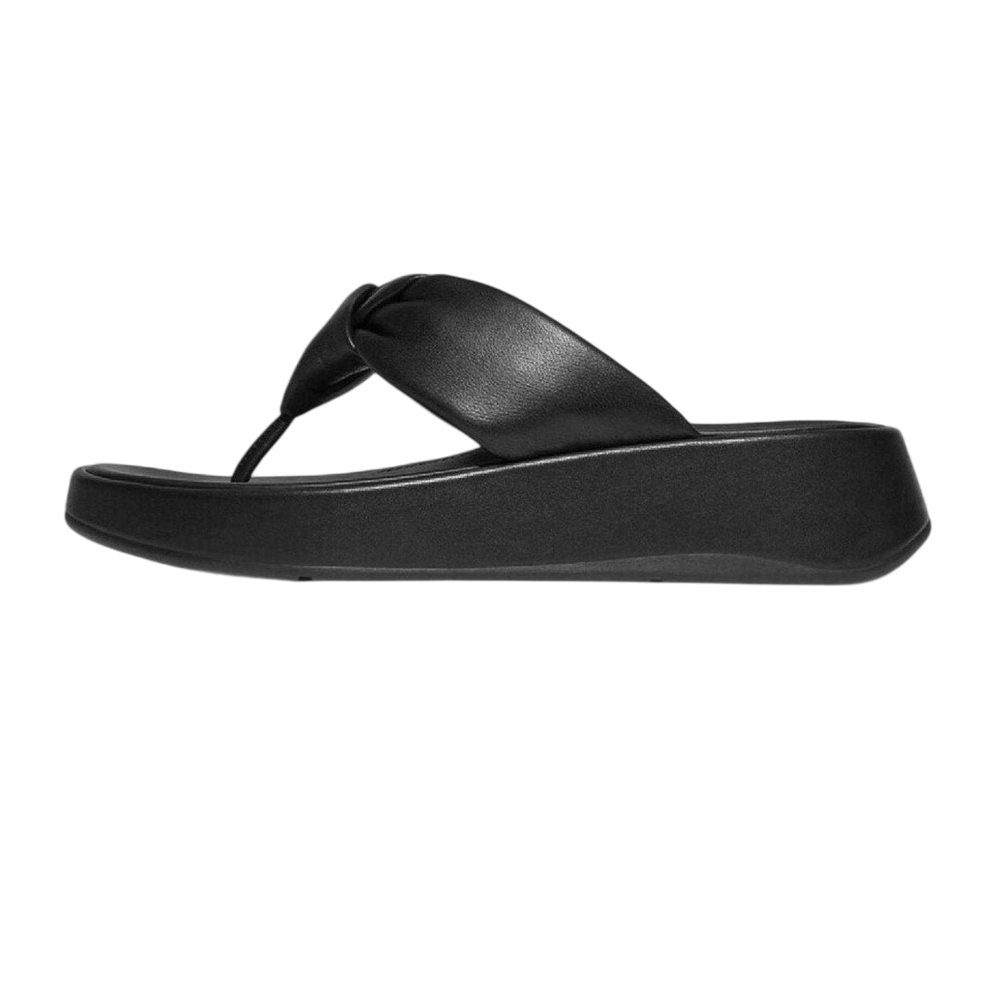 Black - Side - FitFlop Womens-Ladies Mode Knotted Leather Sandals
