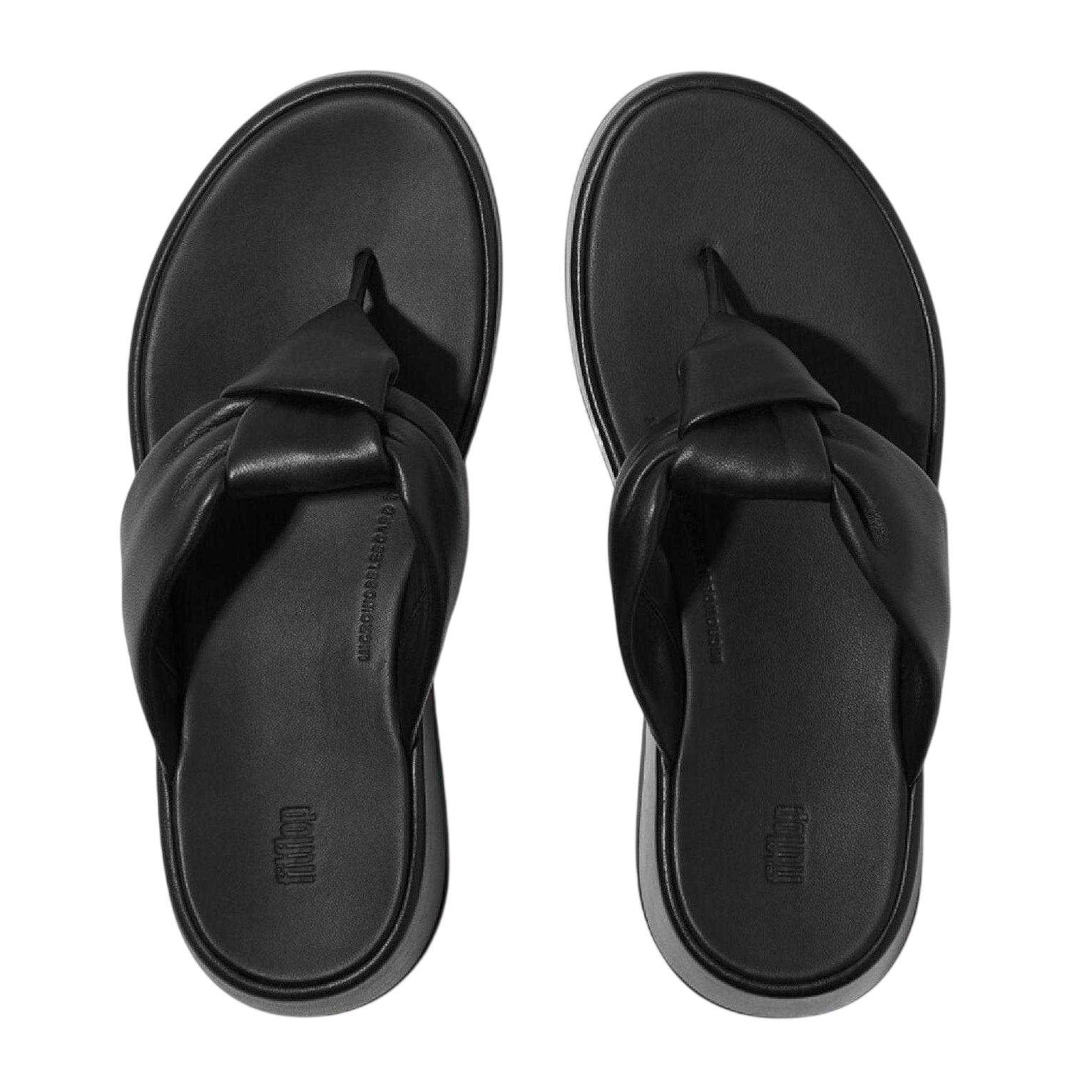 Black - Lifestyle - FitFlop Womens-Ladies Mode Knotted Leather Sandals