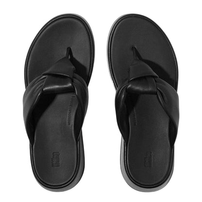 Black - Lifestyle - FitFlop Womens-Ladies Mode Knotted Leather Sandals