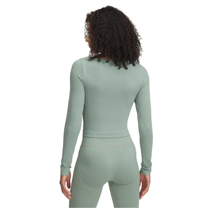 Light Green - Back - Under Armour Womens-Ladies Vanish Slim Long-Sleeved Crop Top