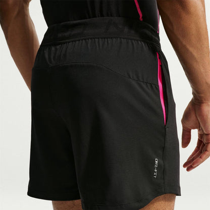 Black-Hyper Pink - Back - Nike Mens 6 Dri-FIT Running Shorts