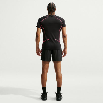 Black-Hyper Pink - Pack Shot - Nike Mens 6 Dri-FIT Running Shorts