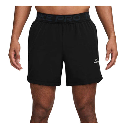 Black-White - Front - Nike Mens 6 Dri-FIT Running Shorts