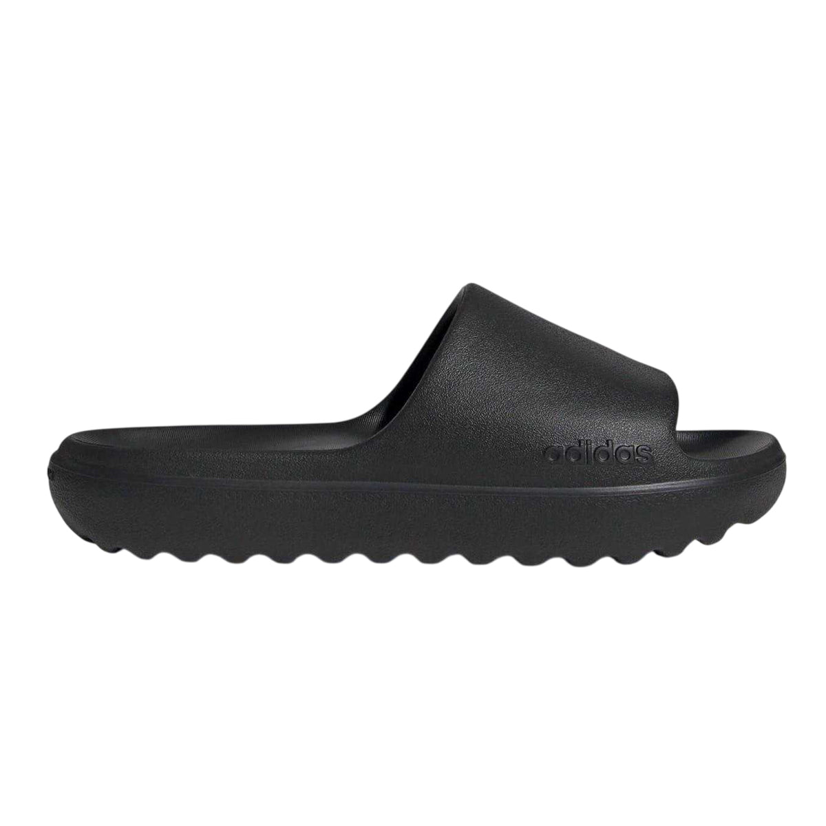 Black - Front - Adidas Unisex Adult Adilette Lumia Flat Slides
