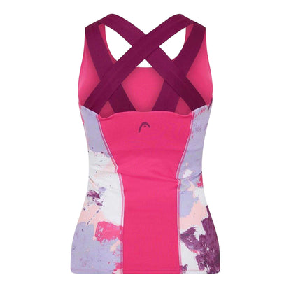 Pink - Back - Head Womens-Ladies Vision Graphic Print Tank Top