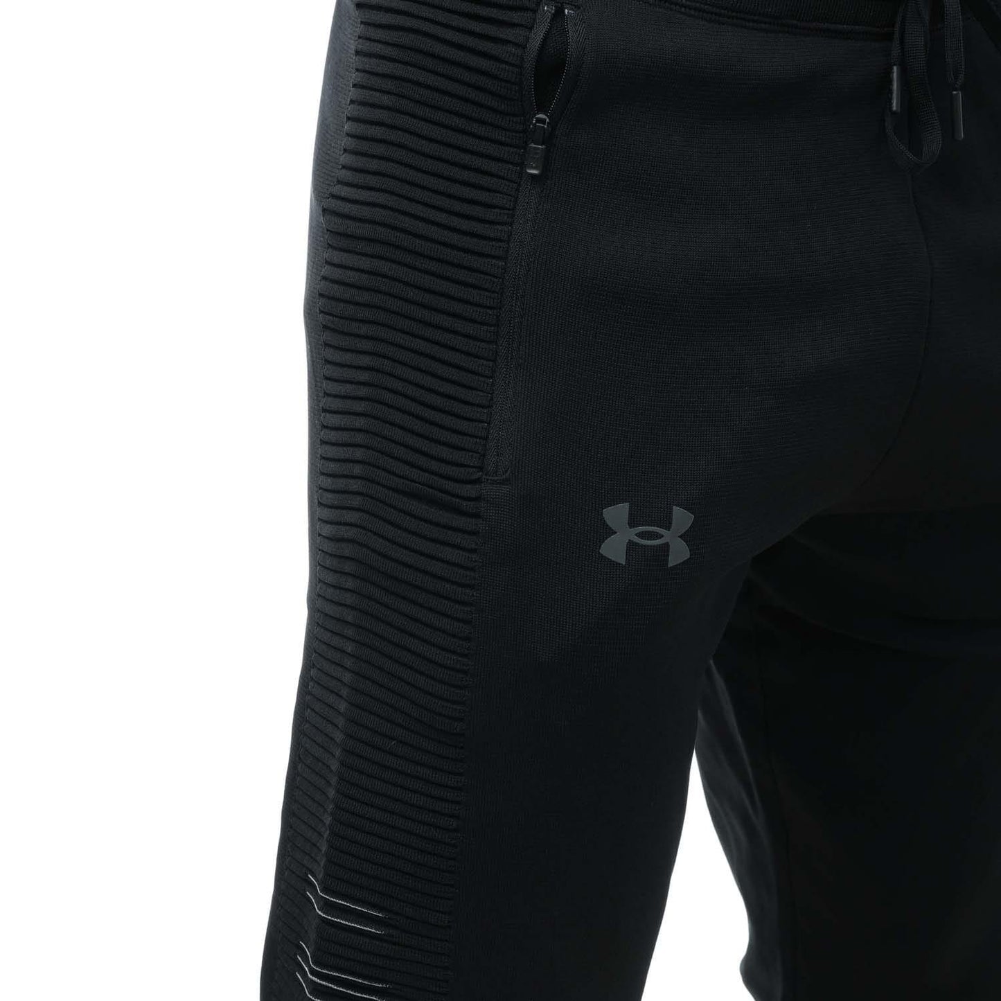Black - Side - Under Armour Mens IntelliKnit Jogging Bottoms