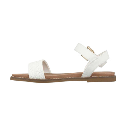 White - Back - Miso Womens-Ladies Woven Flatform Slides