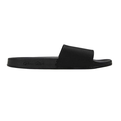 Black-White - Front - Born Rich Unisex Adult Barreca Logo Flat Slides
