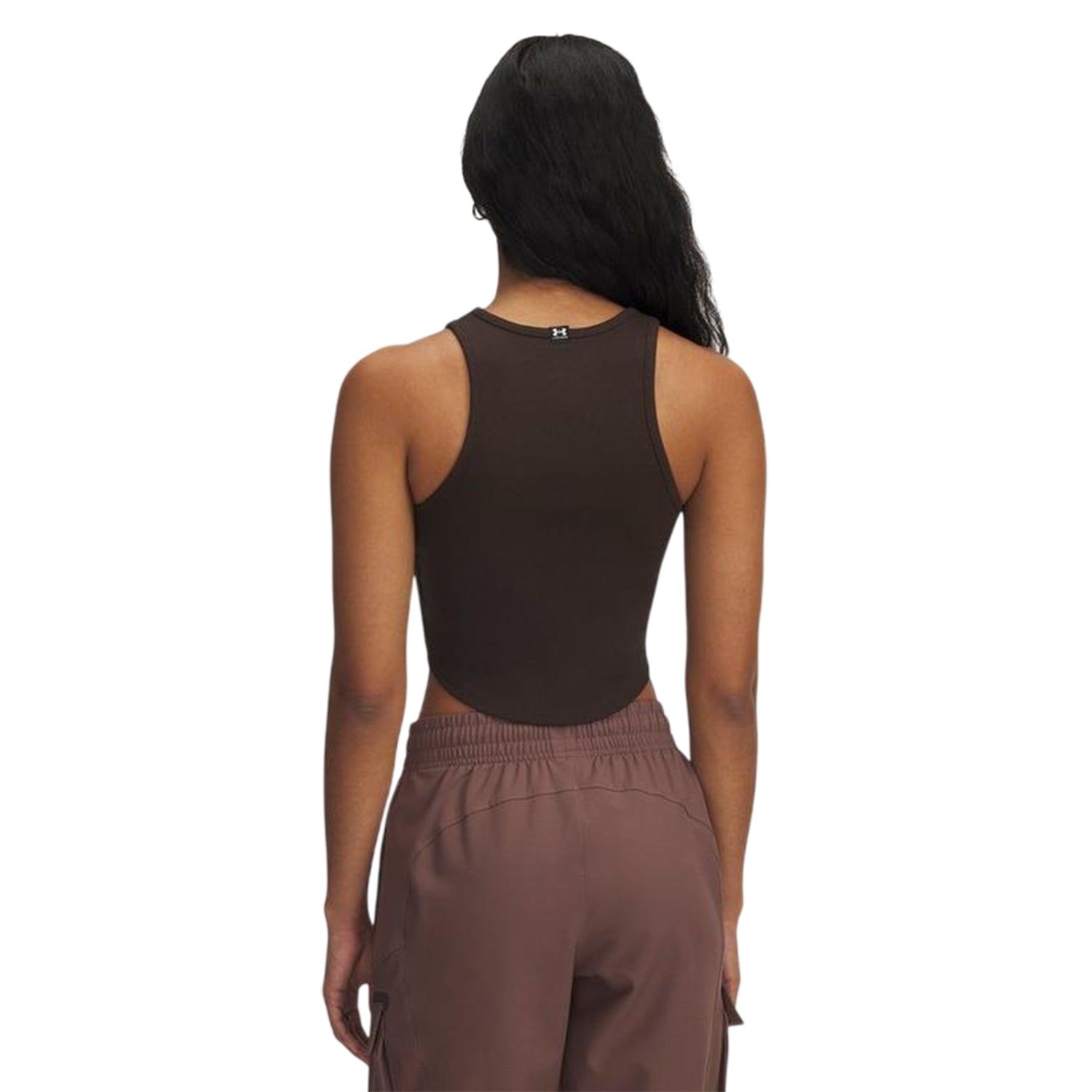 Brown - Back - Under Armour Womens-Ladies UA Rival Ribbed Slim Tank Top