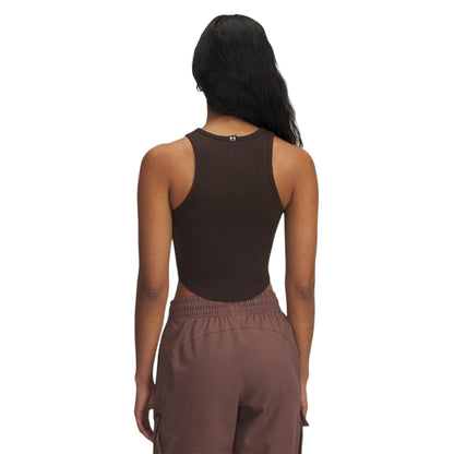 Brown - Back - Under Armour Womens-Ladies UA Rival Ribbed Slim Tank Top