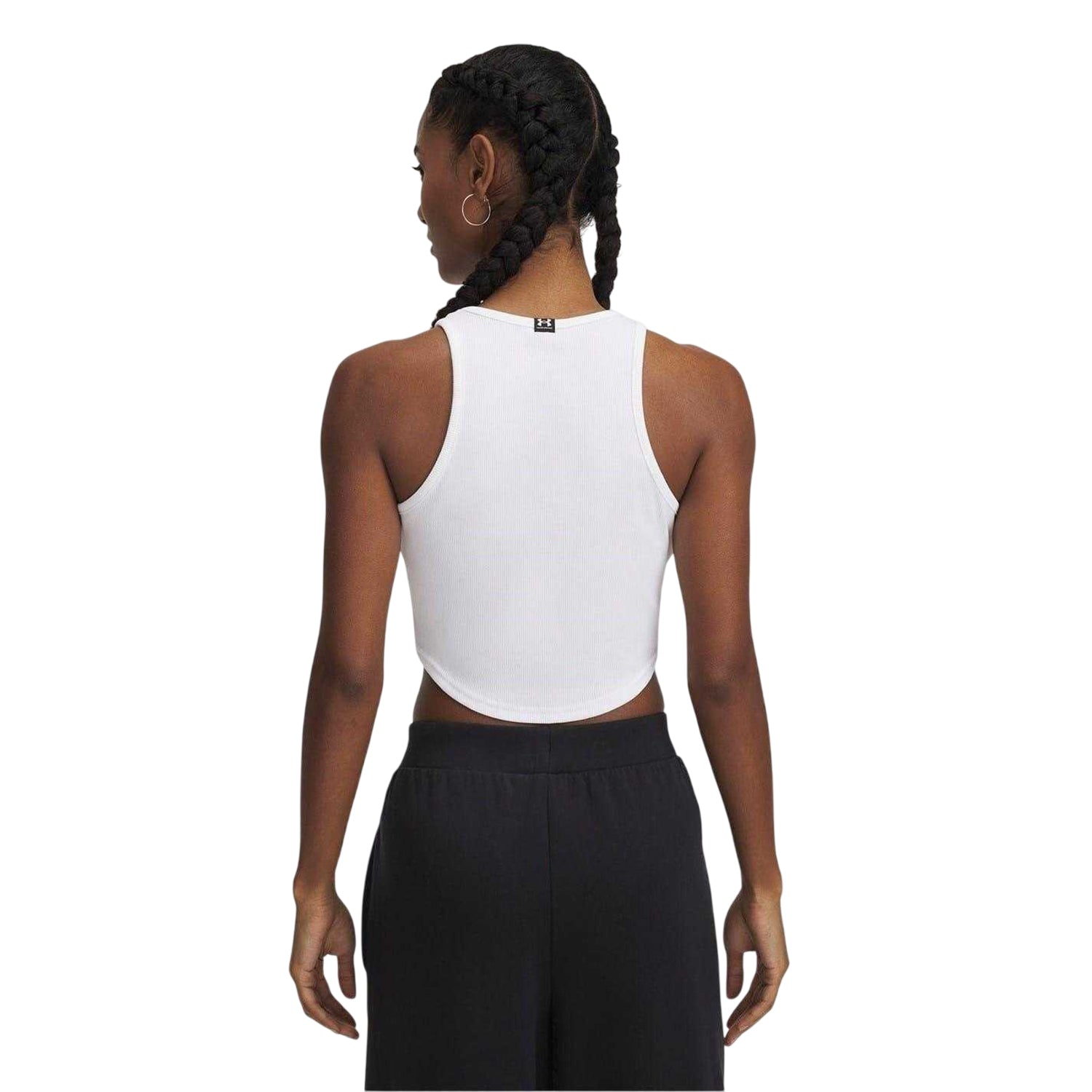 White - Back - Under Armour Womens-Ladies UA Rival Ribbed Slim Tank Top