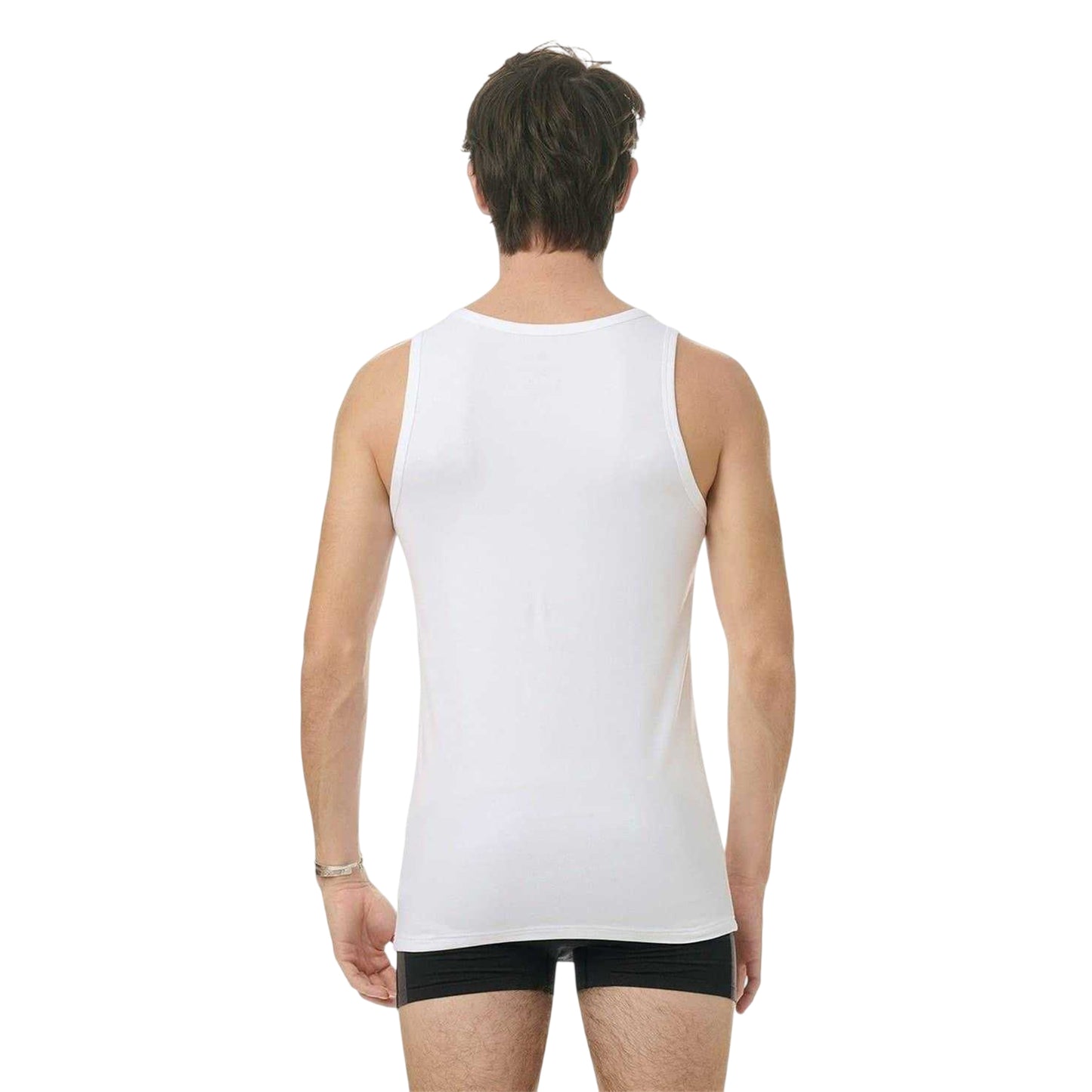 White - Back - Adidas Mens Scoop Neck Slim Tank Top (Pack of 2)