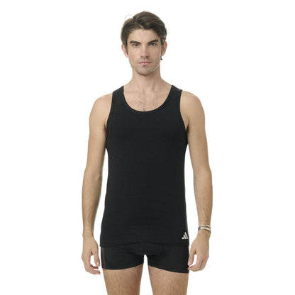 Black - Back - Adidas Mens Scoop Neck Slim Tank Top (Pack of 2)