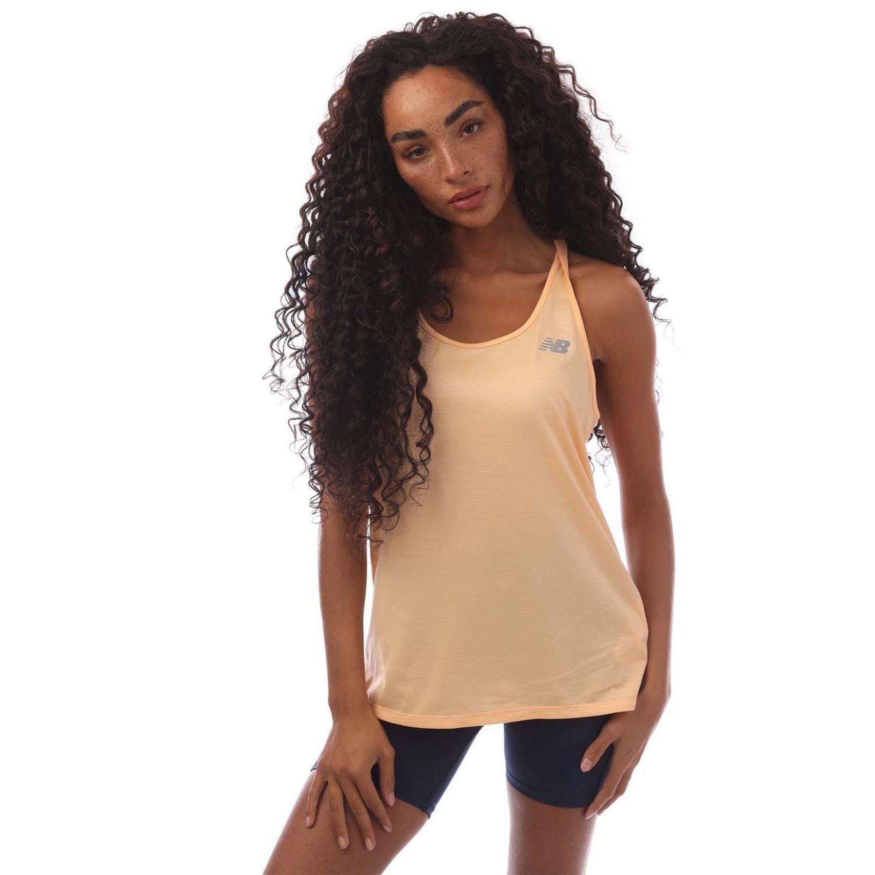 Peach - Front - New Balance Womens-Ladies Essentials Tank Top
