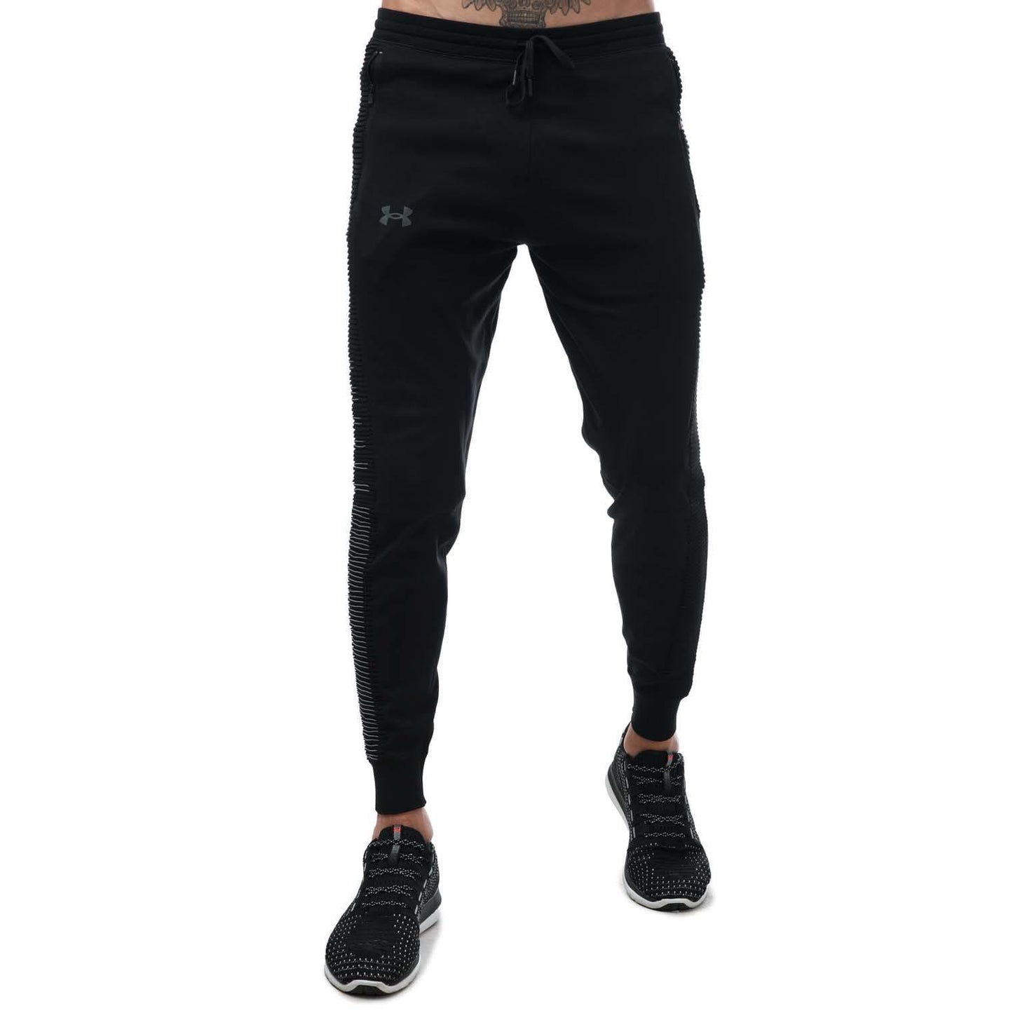 Black - Front - Under Armour Mens IntelliKnit Jogging Bottoms