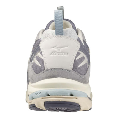 Grey - Back - Mizuno Mens Wave Rider 10 Sportstyle Leather Trainers