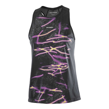 Black - Front - Salomon Womens-Ladies Core Graphic Print Tank Top