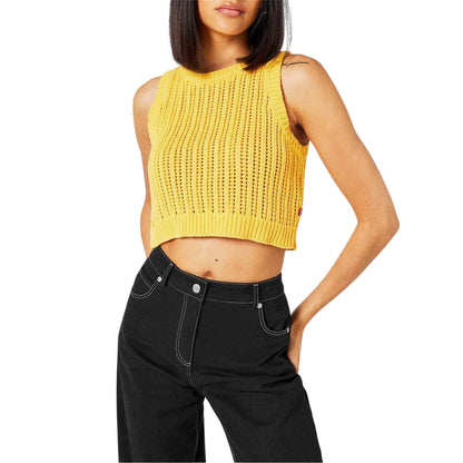 Amber Yellow - Side - Levis Womens-Ladies Knitted Vest Top