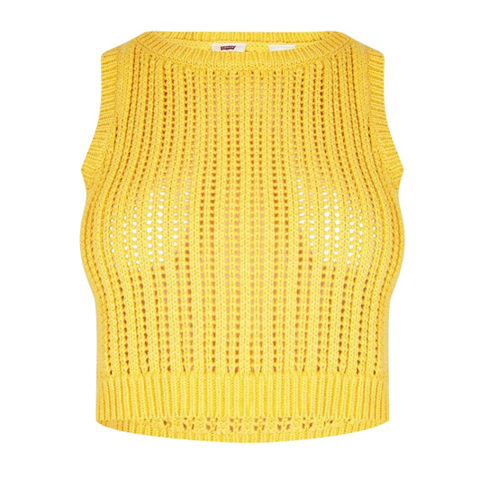Amber Yellow - Front - Levis Womens-Ladies Knitted Vest Top
