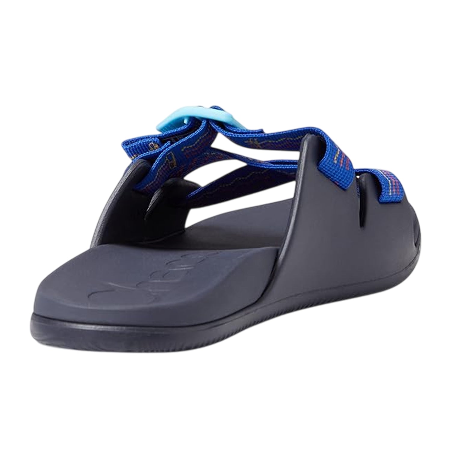 Blue - Back - Chaco Unisex Adult Wave Pattern Flatform Slides
