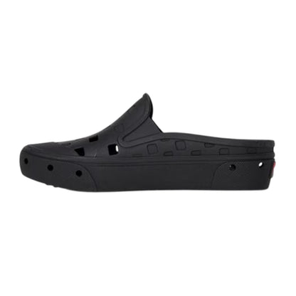 Black - Back - Vans Womens-Ladies Perforated Flatform Mules