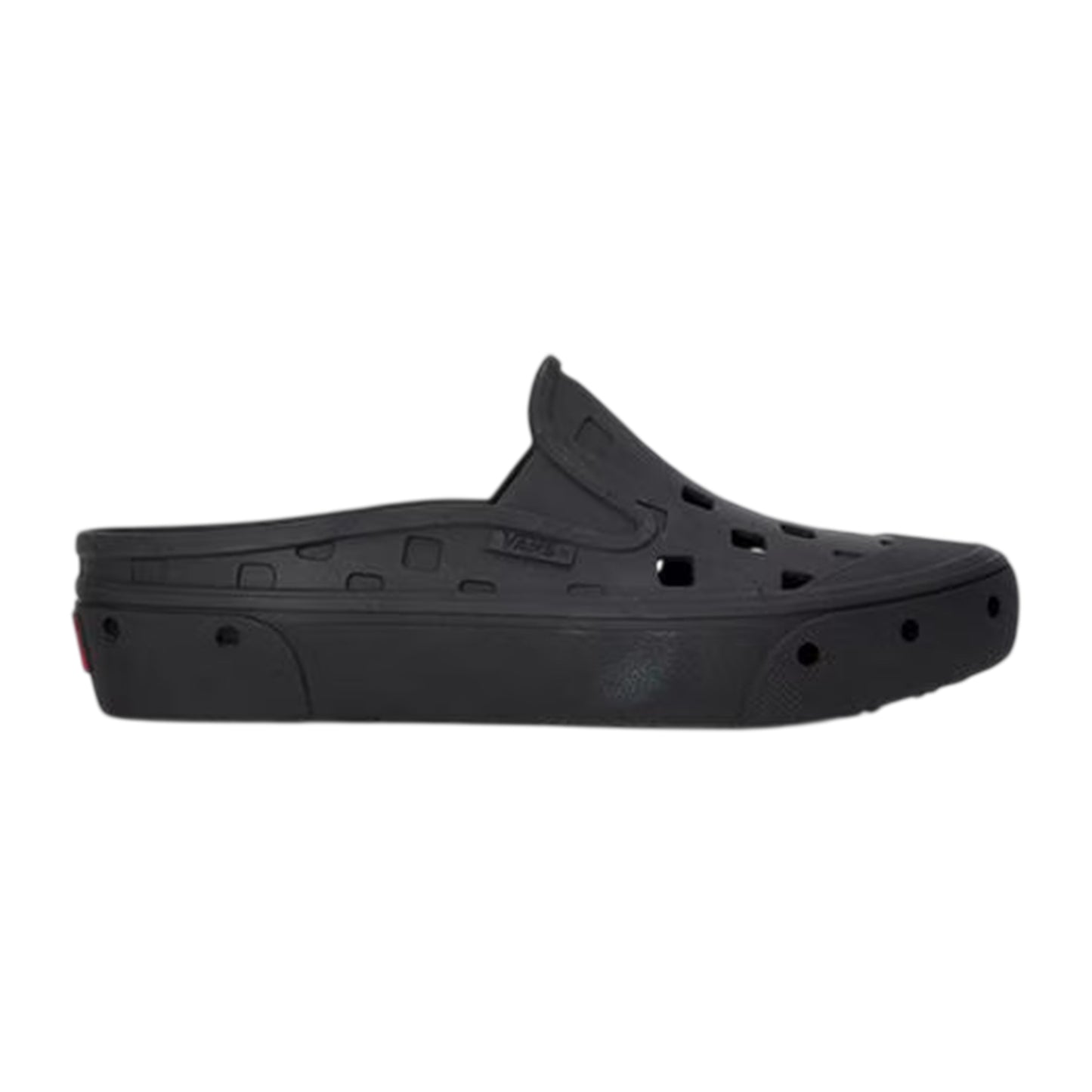 Black - Front - Vans Womens-Ladies Perforated Flatform Mules
