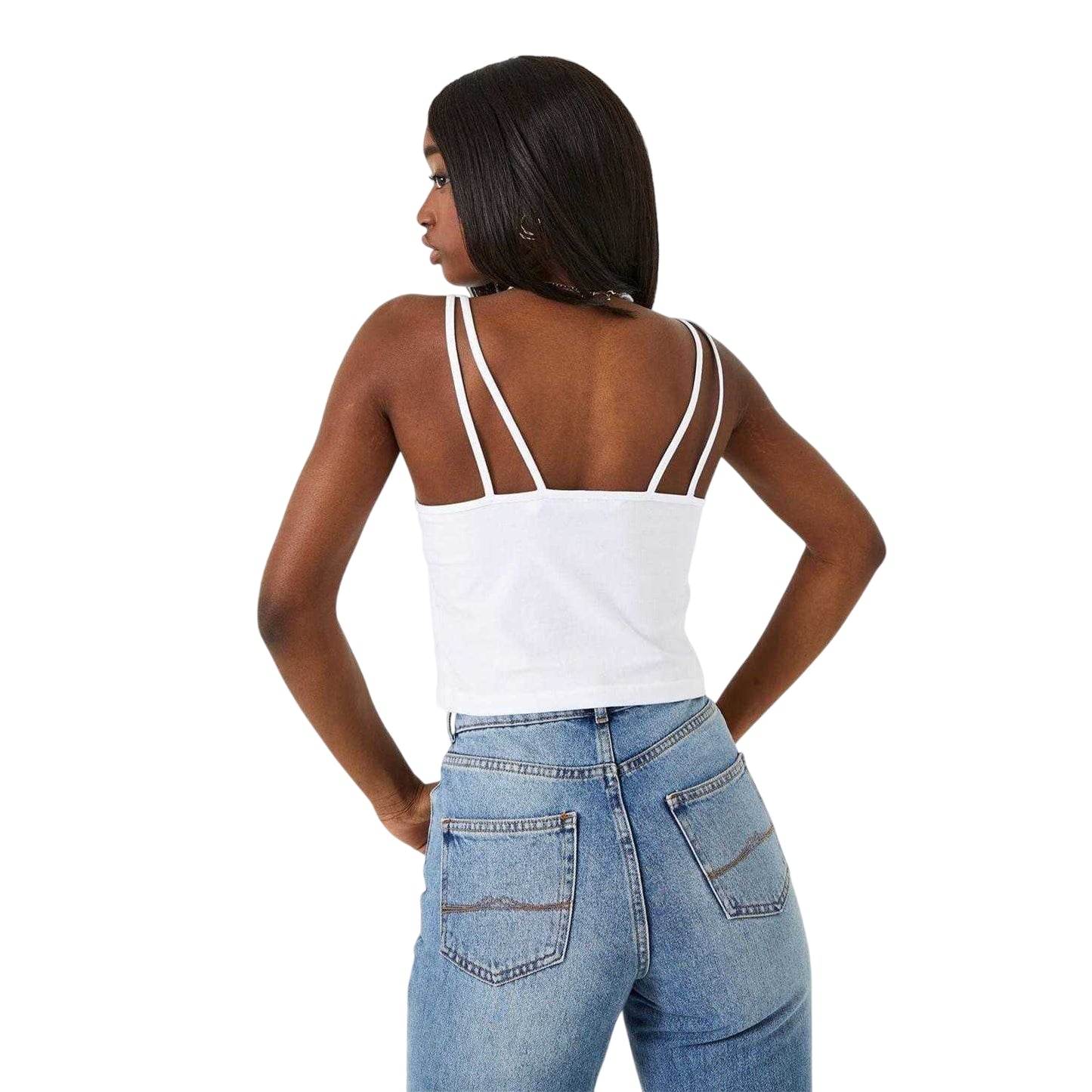 White - Back - Jack Wills Womens-Ladies Double Strap Vest Top