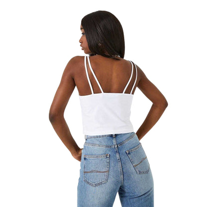 White - Back - Jack Wills Womens-Ladies Double Strap Vest Top