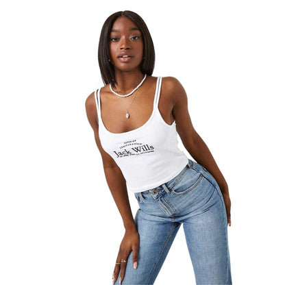 White - Side - Jack Wills Womens-Ladies Double Strap Vest Top