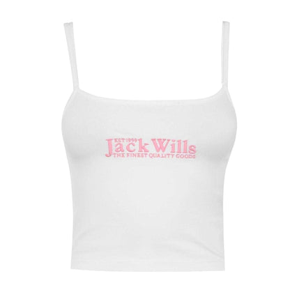 White - Front - Jack Wills Womens-Ladies Double Strap Vest Top