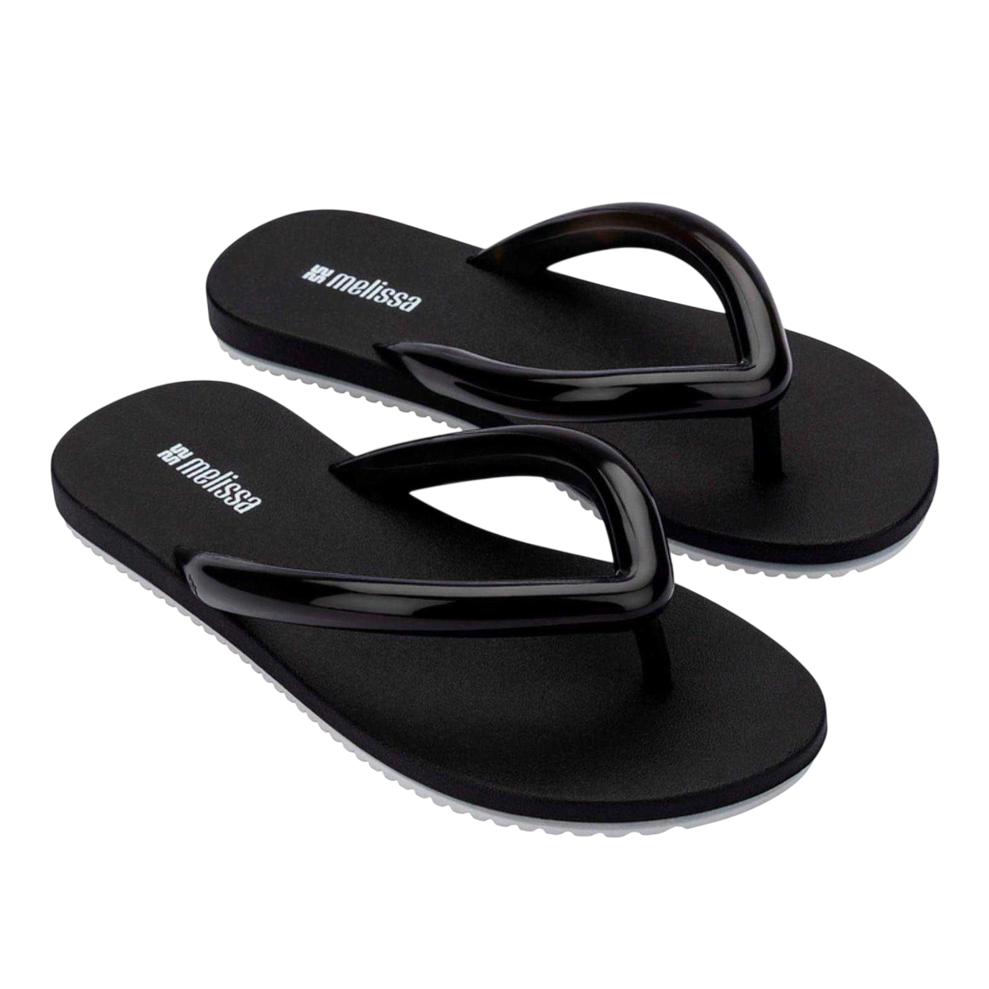 Black-White - Side - Airflow Unisex Adult Rubber Beach Flip Flops