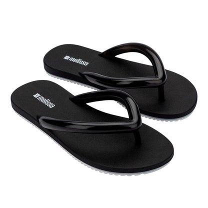 Black-White - Side - Airflow Unisex Adult Rubber Beach Flip Flops