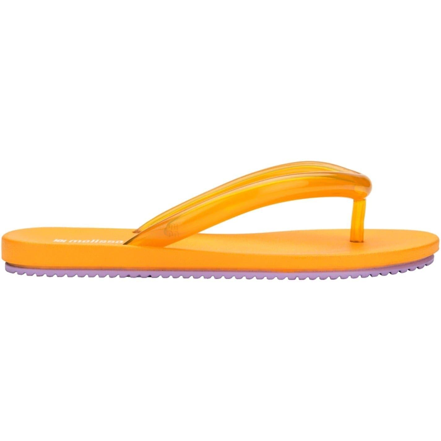 White-Orange - Back - Airflow Unisex Adult Rubber Beach Flip Flops
