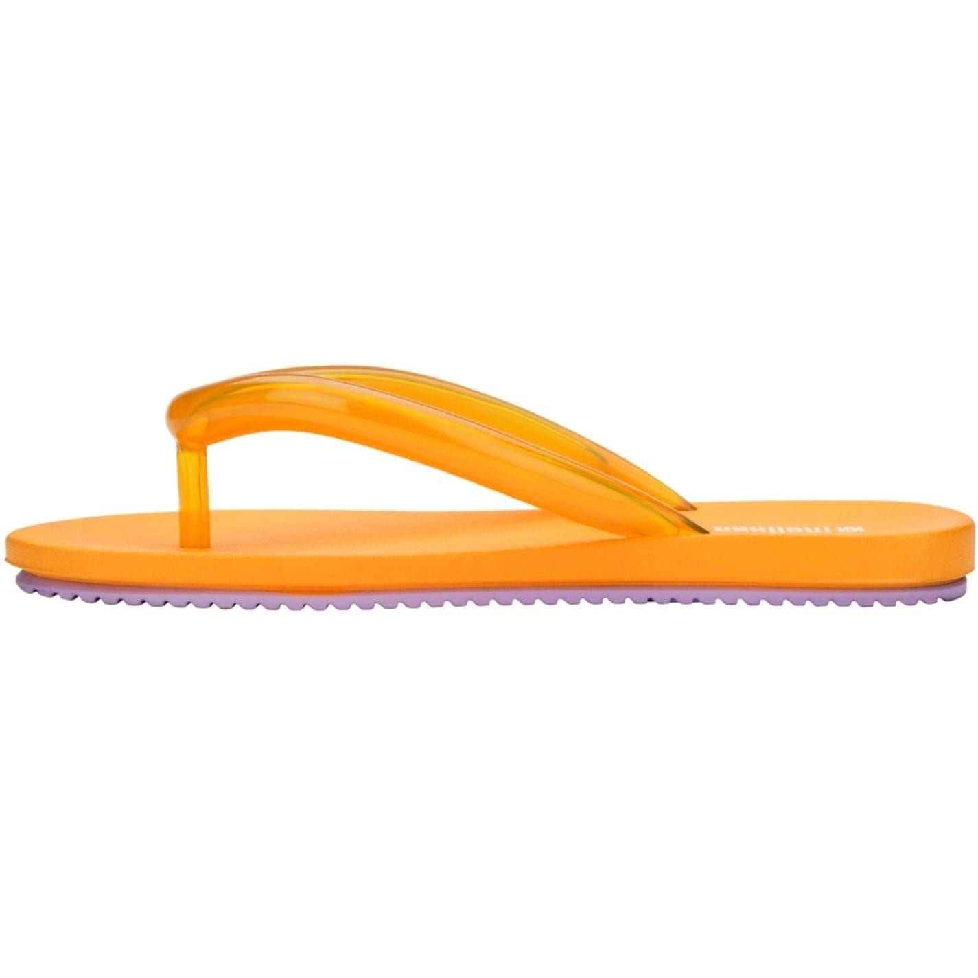 White-Orange - Side - Airflow Unisex Adult Rubber Beach Flip Flops