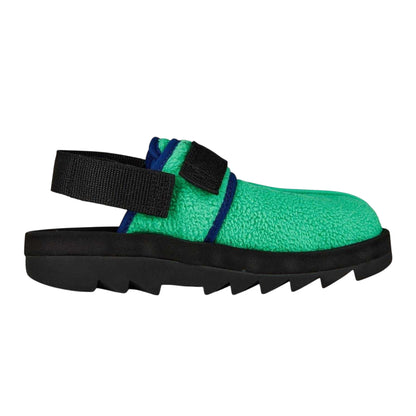 Green-Cobalt - Front - Reebok Womens-Ladies Fleece Chunky Flat Clogs