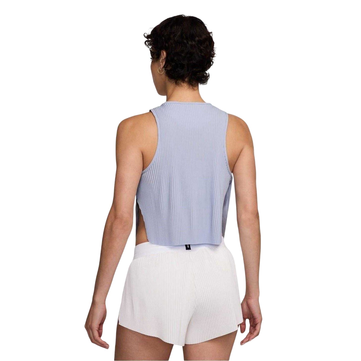 Blue - Back - Nike Womens-Ladies Aero Swift Cropped Running Tank Top