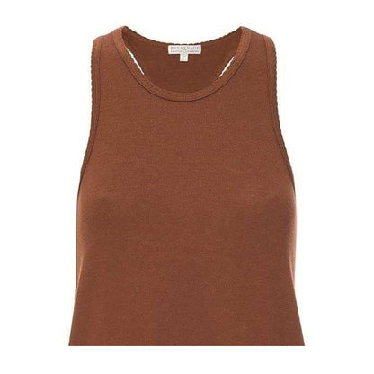 Brown - Back - PJ Salvage Womens-Ladies Heathered Racerback Tank Top